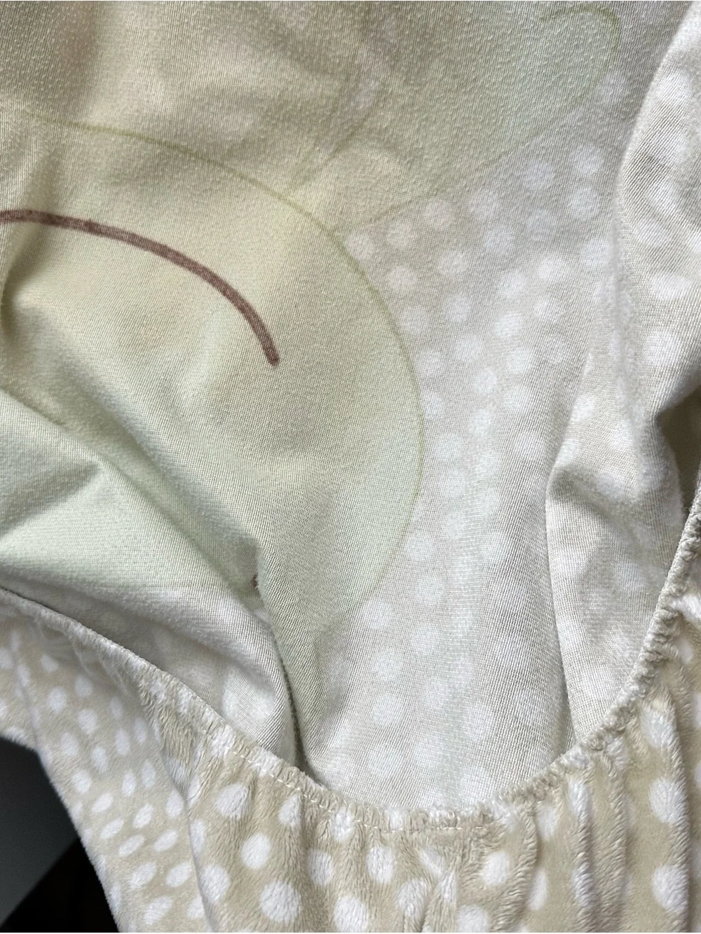 Frog polka dot Plush Baby changing cushion cover  - Light Green & Cream